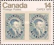 Pair of 1855 10d Jacques Cartier stamps
