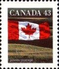 Canadian Flag over Field