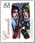 Couple Carol Singing in Snow