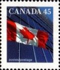 Canadian Flag and Office Buildings