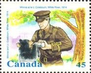 Winnie and Lieutenant Colebourn, White River, 1914