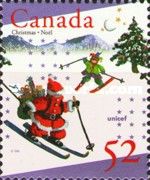 Santa and Elf Skiing