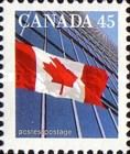 Canadian Flag and Office Buildings