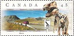 Dinosaur Trail, Alberta and Dinosaur Skeleton