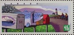Coastal-style Mailboxes in Autumn - Imperf Right