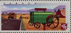 Tractor-shaped Mailbox in Summertime - Imperf Left