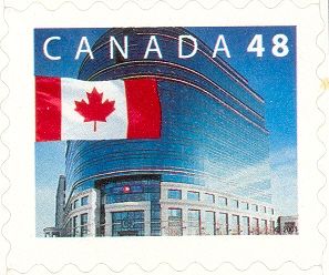 Flag in front of Canada Post Ottawa