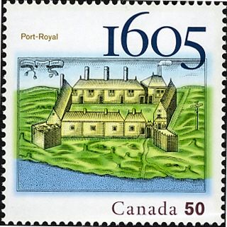 Samuel de Champlain's drawing of settlement Port-Royal,1605