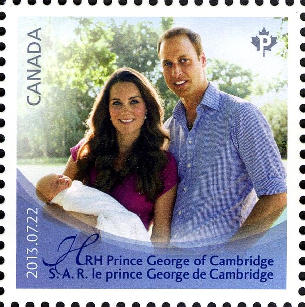 Prince George with Prince William and Catherine