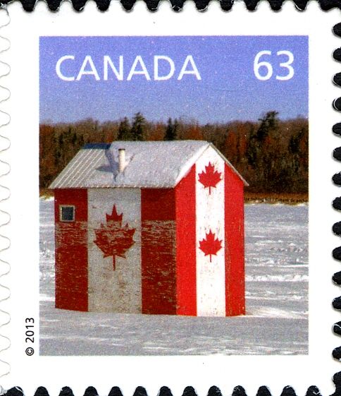 Flag design on fishing hut