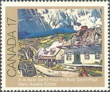 "At Baie Saint-Paul" (Marc-Aurèle Fortin)