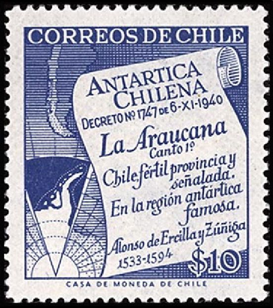 Antarctic Map and "La Araucana"
