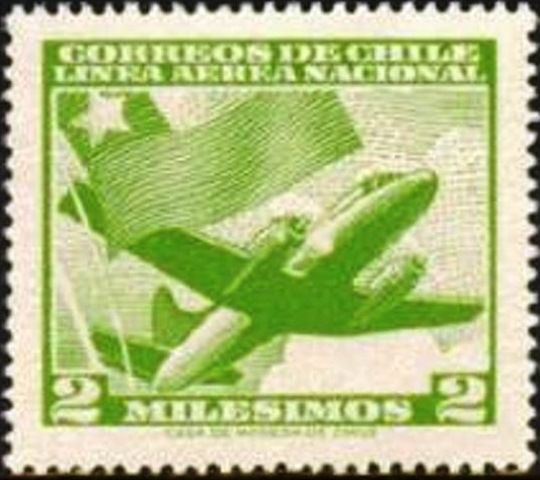 Airplane and flag