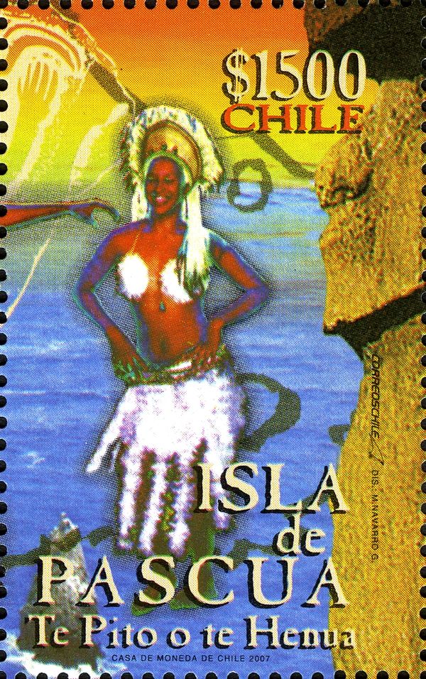 Female Dancer and Moai