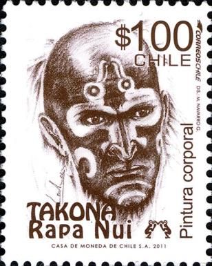 Rapa Nui - Man with painted face