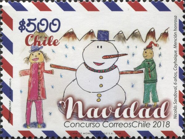 Two children and Snowman