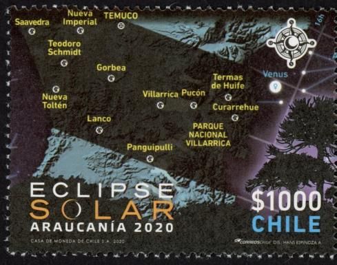 Map of Eclipse Path Across Chile