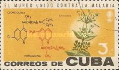 Chemist’s structural formulas for quinine, cinchona plant