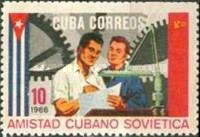 Local and Soviet- genetic engineers and flags