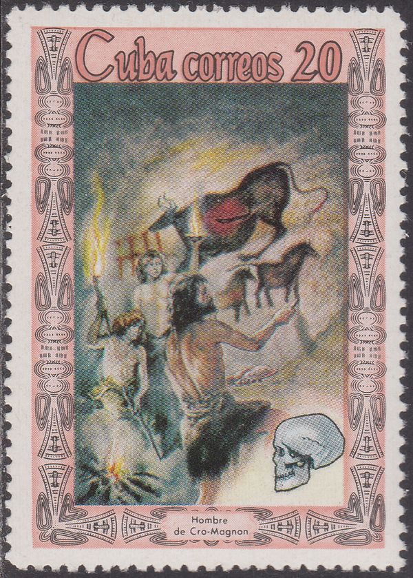 Cro-Magnon man painting petroglyph