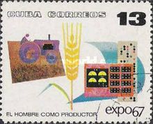 Tractor, ear of wheat and electronic console