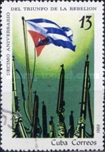 Cuban flag, rifles