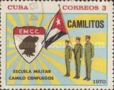 Cadets with flag, school badge