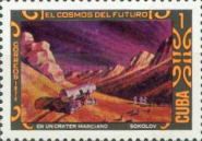 Mars Crater and Cosmonauts