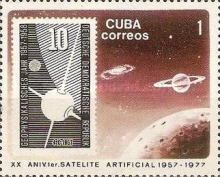 Sputnik 1 and East German Stamp