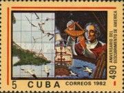 Christopher Columbus, "Santa Maria" and Map of Cuba