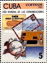 Telegram and airmail envelopes and U.P.U. emblem