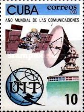 Telecommunications satellite and dish aerial