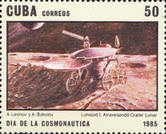 A.Leonov & A. Sokolov. "Lunokhod-1" in Moon crater"