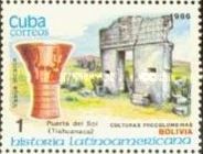 Inca vessel and Gateway of the Sun, Tiahuanacu (Bolivia)