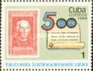 Spain 1930 1p. stamp of Columbus and emblem