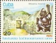 Machu Picchu ruin and Inca figure (Peru)