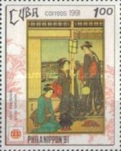 "On the Terrace", Painting by Torii Kiyonaga