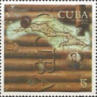 Map of Cuba and Simon Bolivar