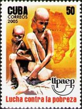 Starving children, map of Africa