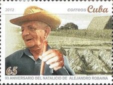 Robaina with Cigar and Tobacco Field