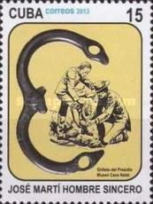Shackle, drawing of men trying to remove leg shackles