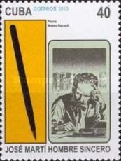 Pen, drawing of Martí writing