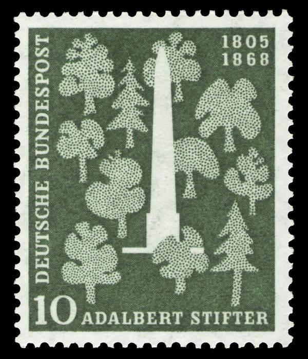 Stifter memorial at the Plöckenstein lake (Bohemian forest)