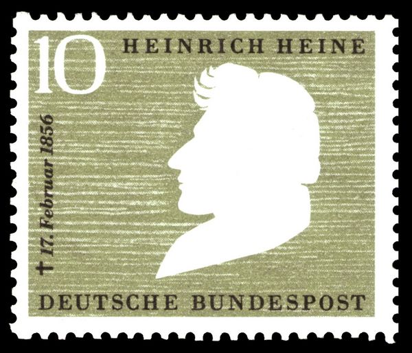 Head silhouette of Heinrich Heine