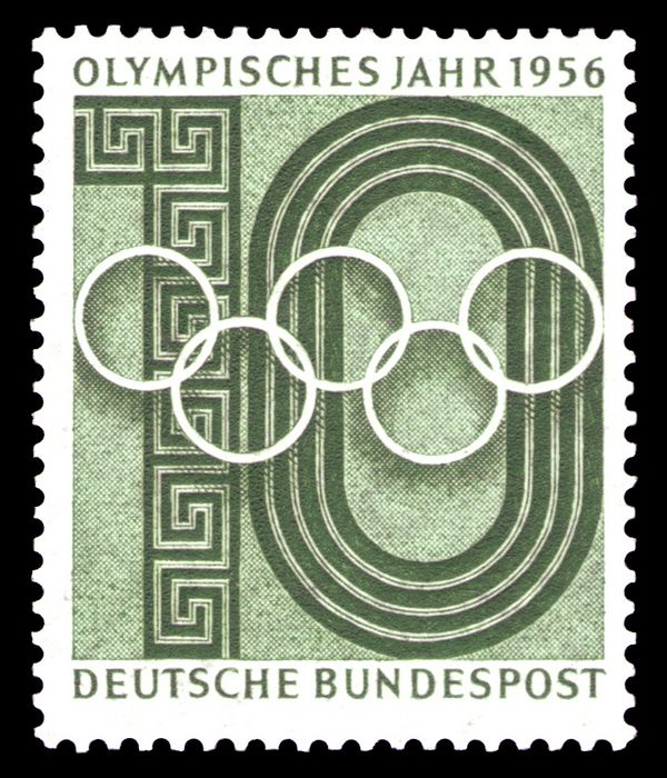 Olympic rings over numeral