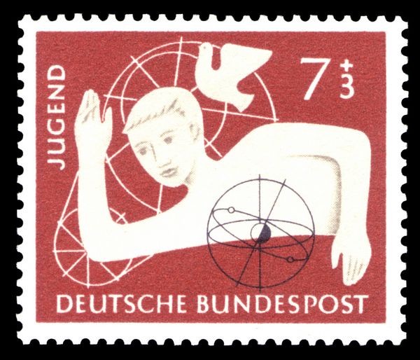 Boy, dove, geometric-astronomical signs