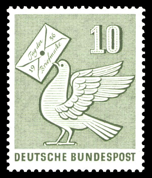 Pigeon with Letter in Beak