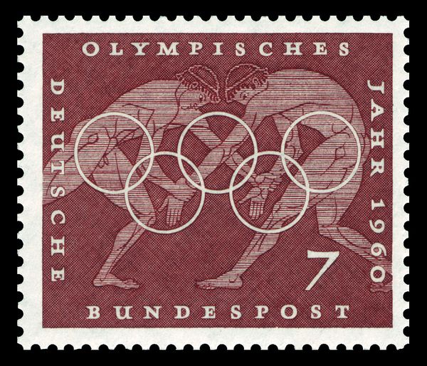 Wrestling, Greek vase paintings, Olympic rings