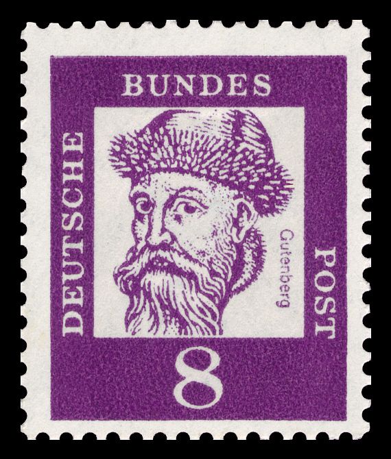 Johannes Gutenberg (about 1397-1468), inventor of typography