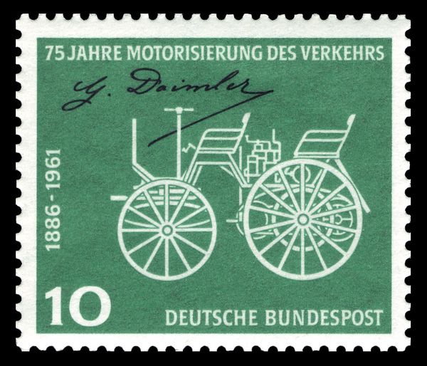 First motor car by Gottlieb Daimler (1834-1900), signature